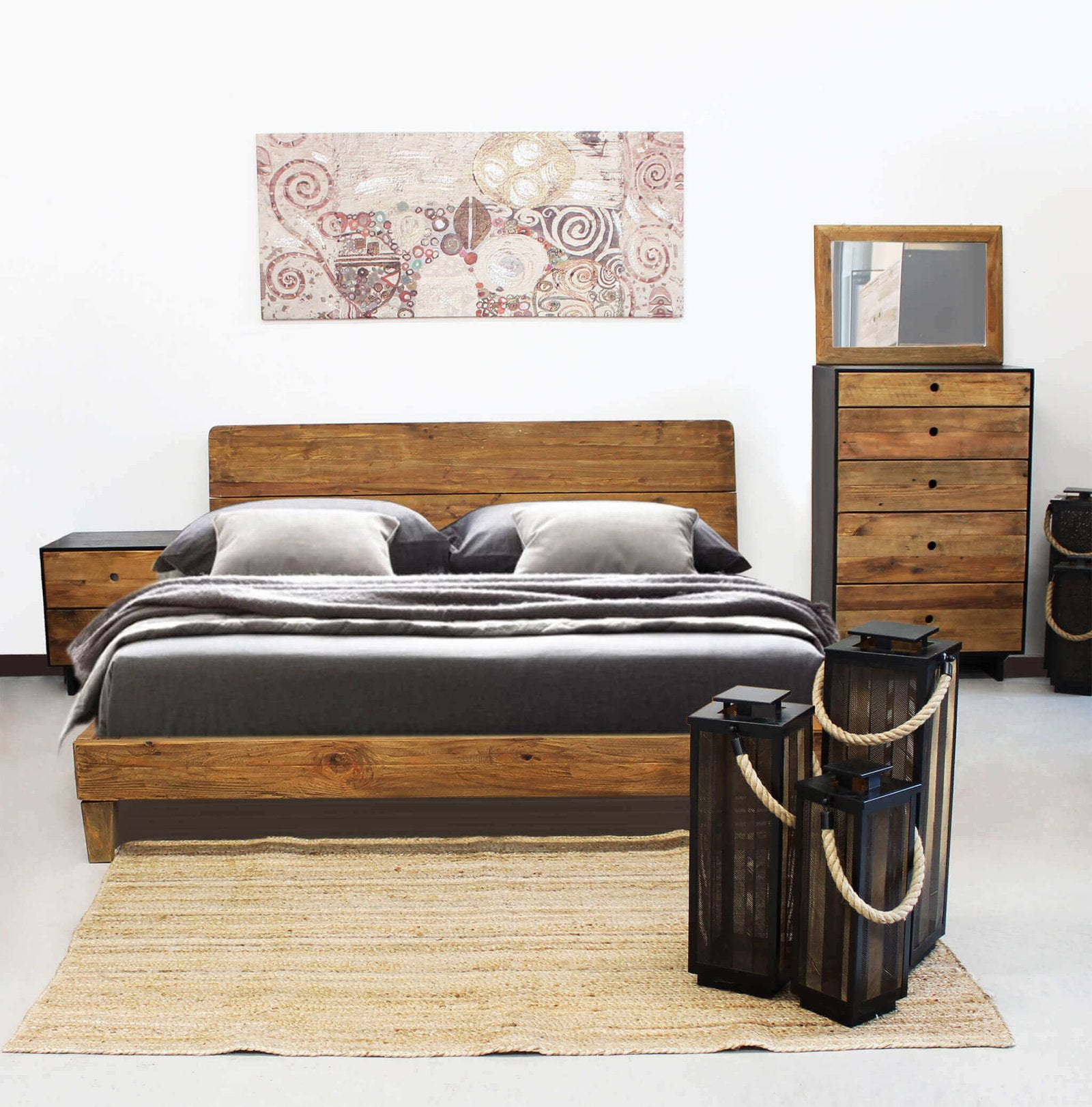 Specchio in Pino riciclato cm 50 5x3 5x70 5 - PINE