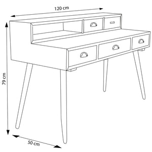 Scrivania multicolor in Legno cm 120x50x79 - WARREN