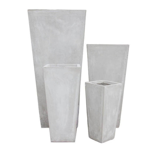 Set di 4 vasi da Giardino in Fibra di argilla cm 43x43x89 - DERRICK Colore: Beige