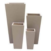 Set di 4 vasi da Giardino in Fibra di argilla cm 43x43x89 - DERRICK Colore: Marrone