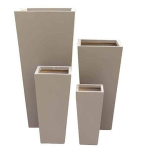Set di 4 vasi da Giardino in Fibra di argilla cm 43x43x89 - DERRICK Colore: Marrone