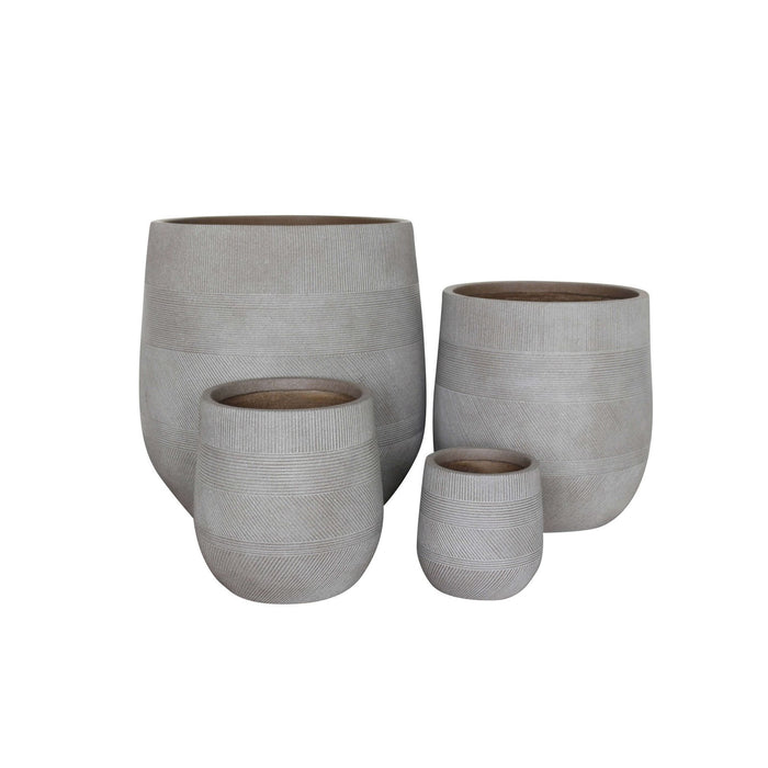 Set di 4 vasi in Fibra sintetica cm 57x57x57 - BENJY Colore: Taupe