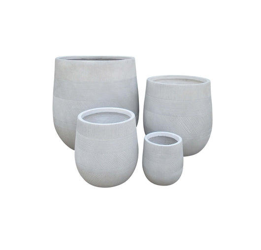 Set di 4 vasi in Fibra sintetica cm 57x57x57 - BENJY Colore: Beige