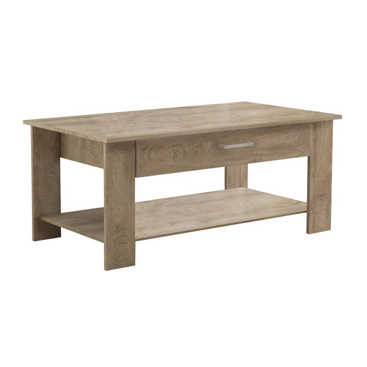 Tavolino da Salotto Moderno in Legno Composito FSC cm 110x46 50 - JONNY Colore: Rovere grigio