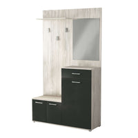 Mobile Ingresso con attaccapanni in Legno Composito cm 115x35x197 - NATHANIEL Colore: Marrone chiaro