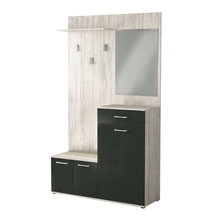 Mobile Ingresso con attaccapanni in Legno Composito cm 115x35x197 - NATHANIEL Colore: Marrone chiaro
