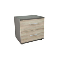 Comodino 2 cassetti Moderno in Legno Composito cm 44 4x33x40 - SPIKE Colore: Olmo