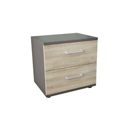 Comodino 2 cassetti Moderno in Legno Composito cm 44 4x33x40 - SPIKE Colore: Olmo
