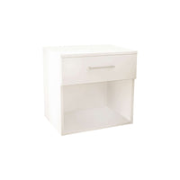 Comodino un cassetto e un vano in Legno Composito cm 44 4x33x43 5 - JAY Colore: Bianco