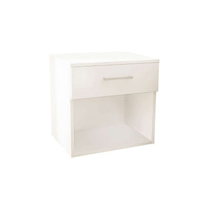 Comodino un cassetto e un vano in Legno Composito cm 44 4x33x43 5 - JAY Colore: Bianco