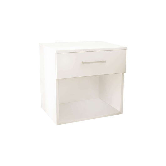 Comodino un cassetto e un vano in Legno Composito cm 44 4x33x43 5 - JAY Colore: Bianco