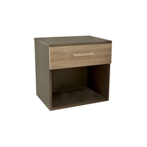 Comodino un cassetto e un vano in Legno Composito cm 44 4x33x43 5 - JAY Colore: Olmo