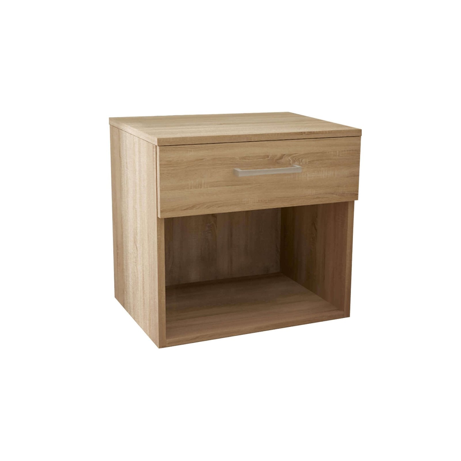 Comodino un cassetto e un vano in Legno Composito cm 44 4x33x43 5 - JAY Colore: Quercia Chiaro