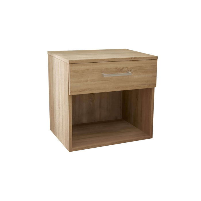 Comodino un cassetto e un vano in Legno Composito cm 44 4x33x43 5 - JAY Colore: Quercia Chiaro