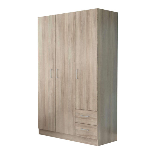 Armadio con 3 ante 2 cassetti in Legno Composito cm 120x52x190 - JOEY Colore: Olmo