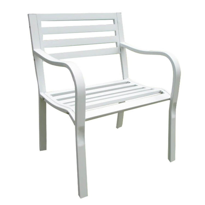 Poltrona da Giardino in Acciaio Acciaio cm 60x80x56 - BRENT Colore: Bianco