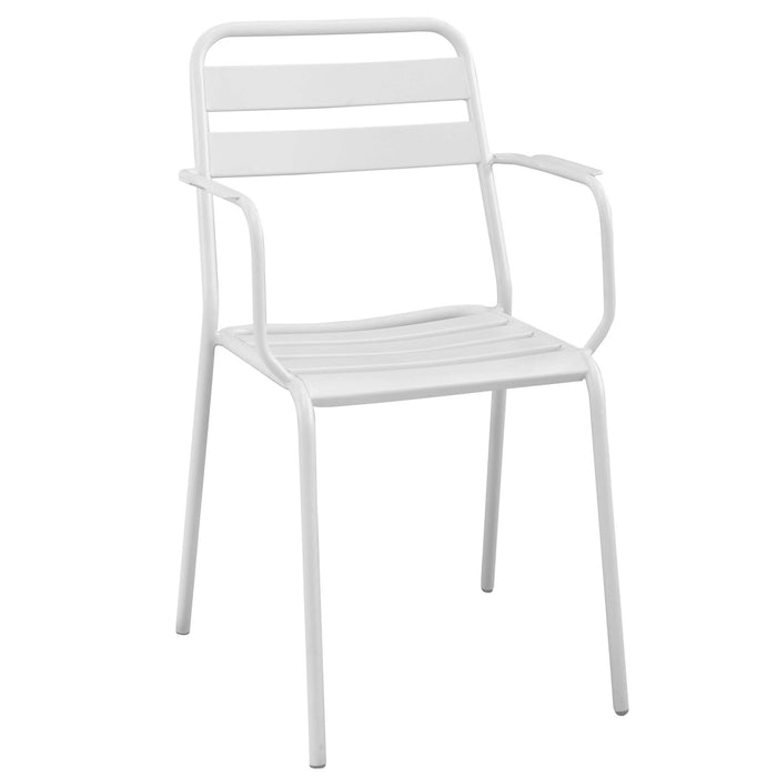 Poltrona da Giardino Impilabile in Acciaio cm 51x52x81 - LUCKY Colore: Bianco