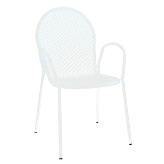 Poltrona da Giardino Impilabile in Acciaio cm 51x61x90 - JOEL Colore: Bianco