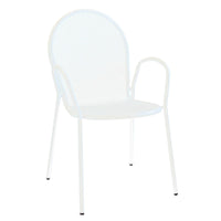 Poltrona da Giardino Impilabile in Acciaio cm 51x61x90 - JOEL Colore: Bianco