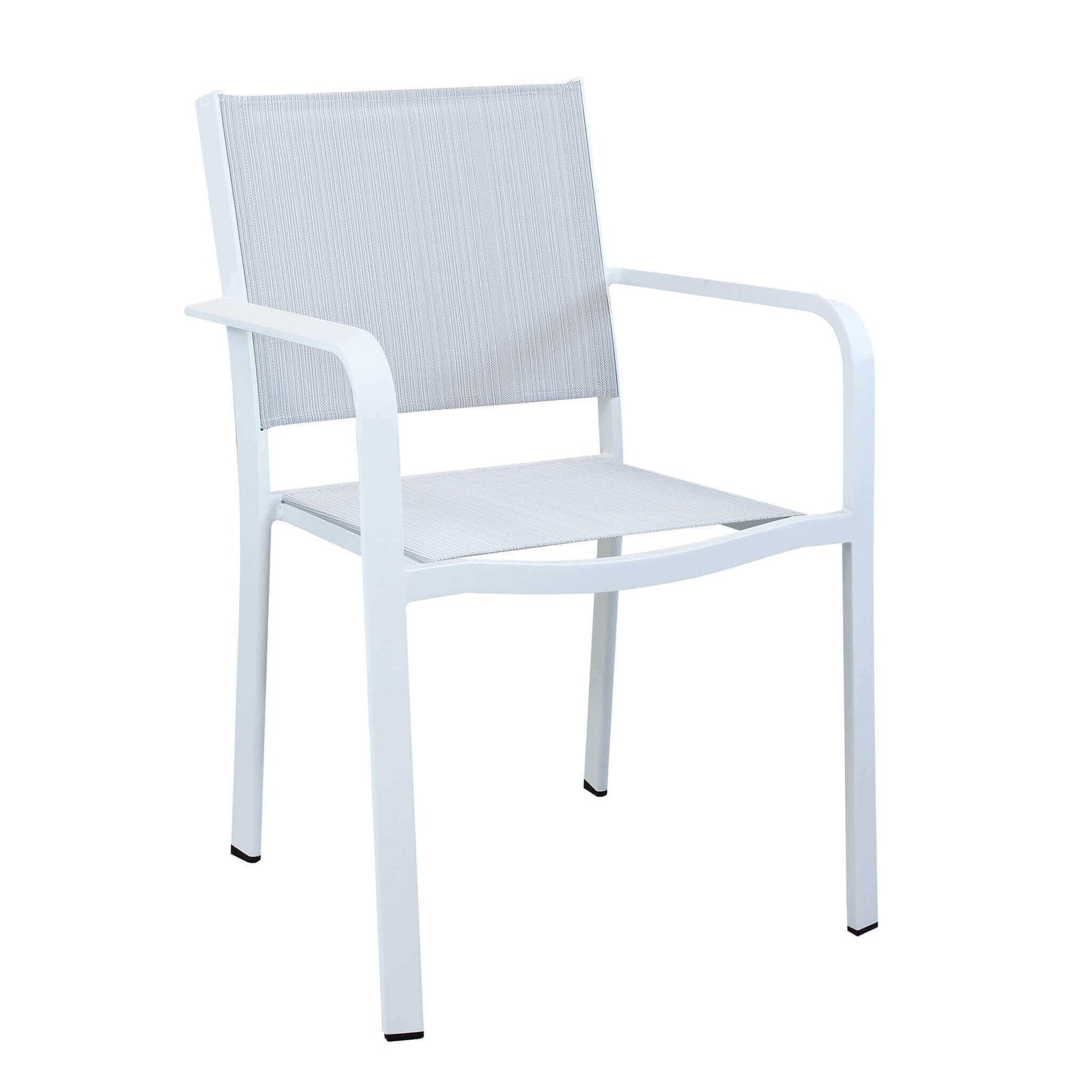 Poltrona da Giardino Impilabile in Alluminio Textilene cm 56x61x84 - WARD Colore: Bianco