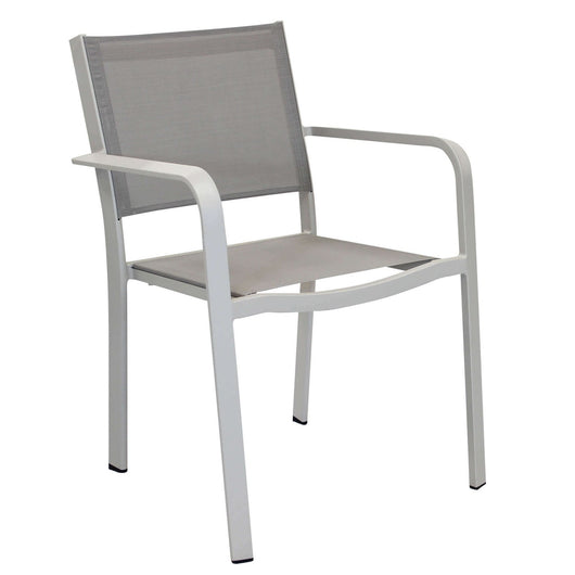 Poltrona da Giardino Impilabile in Alluminio Textilene cm 56x61x84 - WARD Colore: Tortora