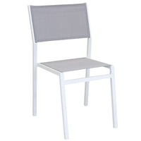 Sedia da Giardino Impilabile in Alluminio Textilene cm 46x57x85 - LEX Colore: Bianco