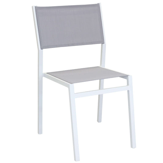 Sedia da Giardino Impilabile in Alluminio Textilene cm 46x57x85 - LEX Colore: Bianco
