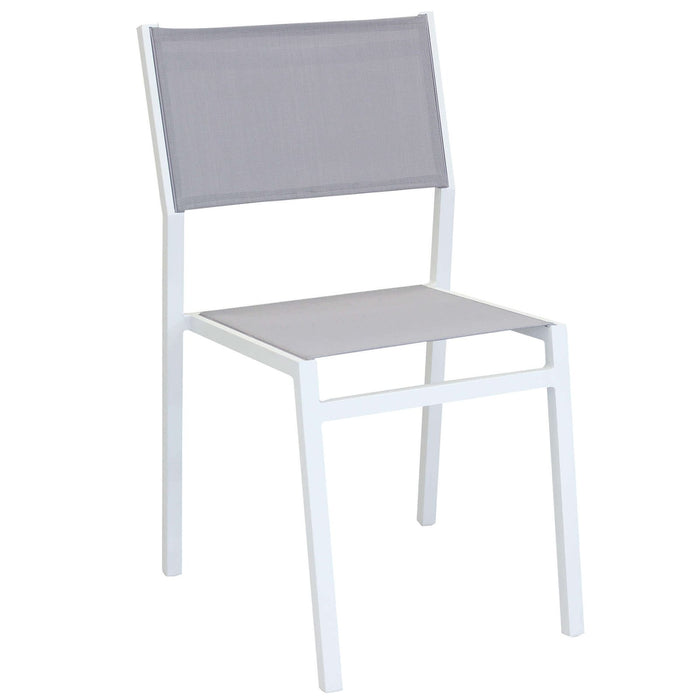 Sedia da Giardino Impilabile in Alluminio Textilene cm 46x57x85 - LEX Colore: Bianco