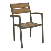 Poltrona da Giardino Impilabile in Alluminio Polywood cm 54x54x84 - URBAN Colore: Taupe