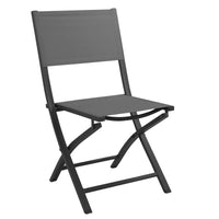 Sedia da Giardino Pieghevole in Alluminio Textilene cm 58x46x85 - JEFF Colore: Antracite