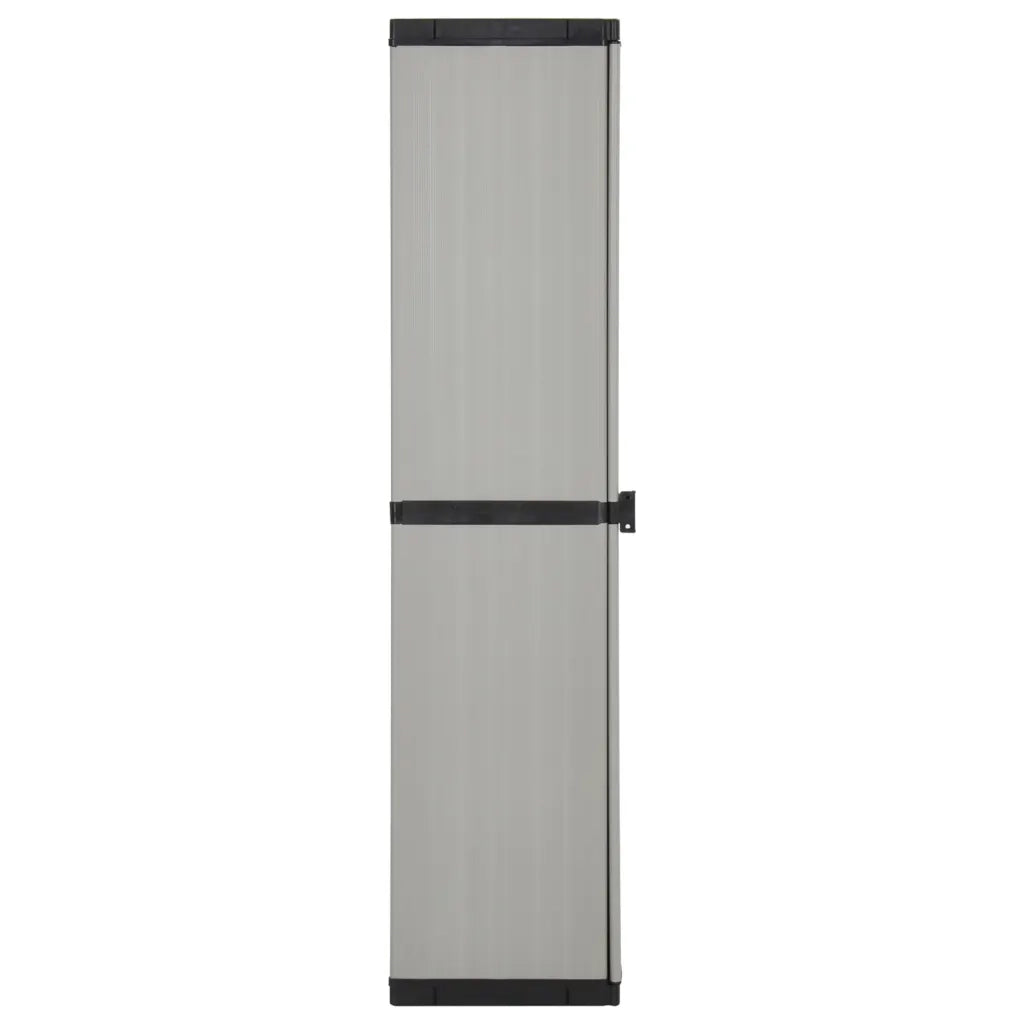 Armadietto da Giardino con 3 Ripiani Grigio e Nero 34x40x168 cm 340985