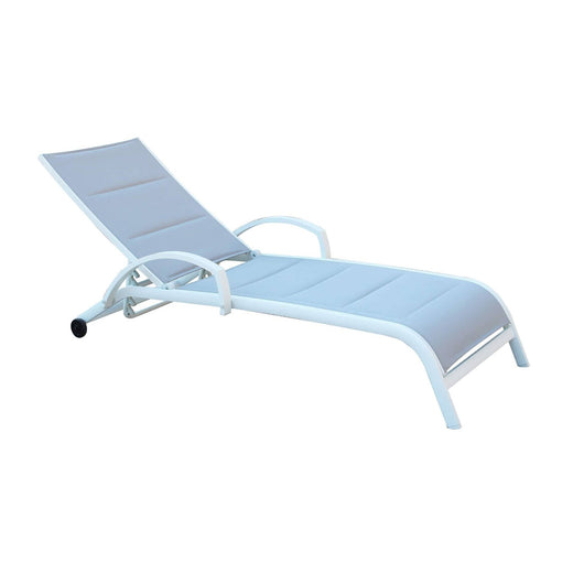 Lettino prendisole da Giardino in Alluminio cm 165x70 5x92 - BRADLEY Colore: Bianco