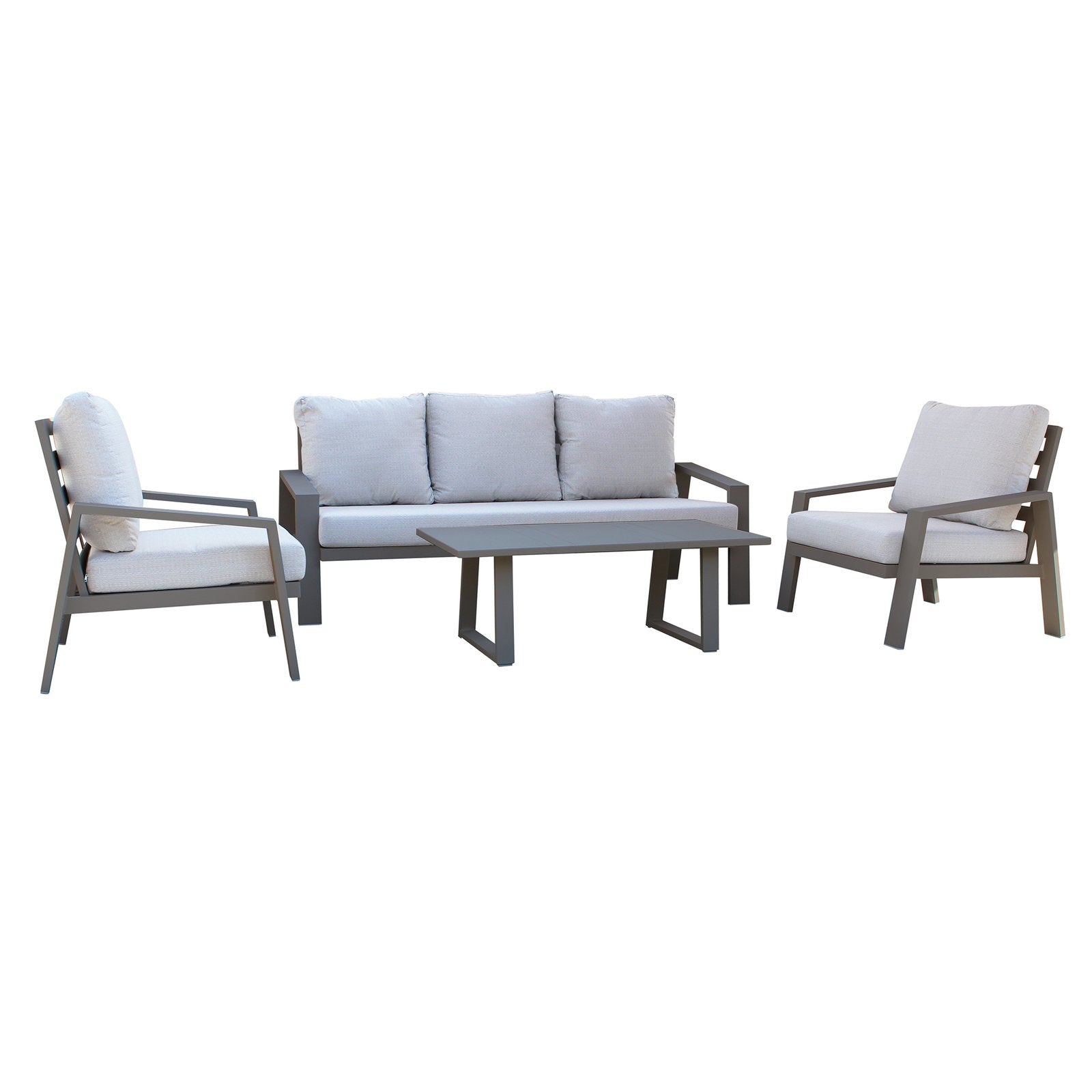 Salotto da Giardino 5 posti in Alluminio Poliestere - DIRK Colore: Taupe