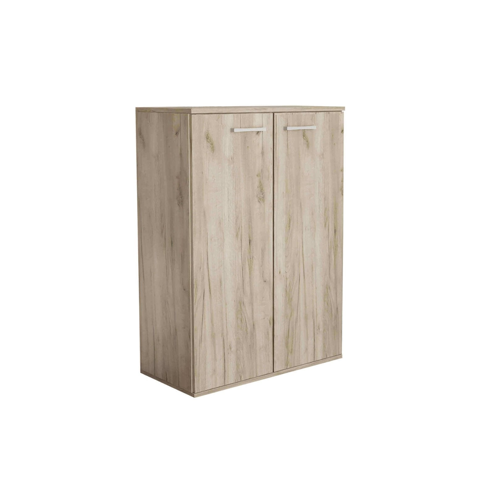 Armadietto da Bagno con 2 ante in Legno Composito cm 68x34x95 - COLBY Colore: Rovere grigio