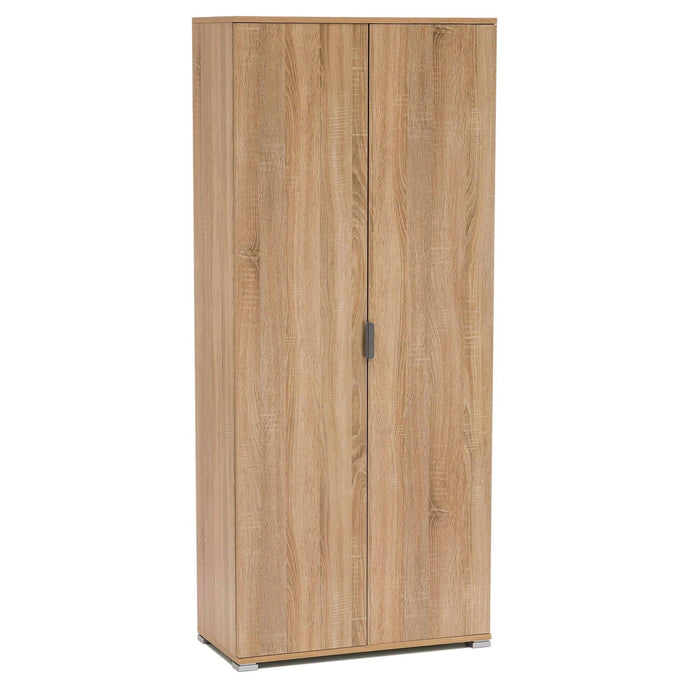 Armadio due ante 180 in Legno Composito cm 75x38x174 - MALCOLM Colore: Marrone chiaro