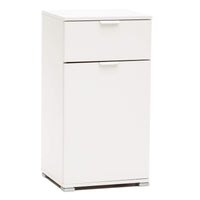 Armadietto da Bagno un anta e un cassetto in Legno Composito cm 45x38x85 - KOLBY Colore: Bianco