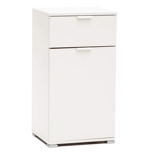 Armadietto da Bagno un anta e un cassetto in Legno Composito cm 45x38x85 - KOLBY Colore: Bianco