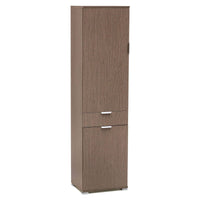 Armadio con 2 ante e un cassetto in Legno Composito cm 45x38x174 - GREIG Colore: Rovere grigio