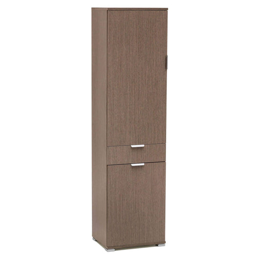 Armadio con 2 ante e un cassetto in Legno Composito cm 45x38x174 - GREIG Colore: Rovere grigio