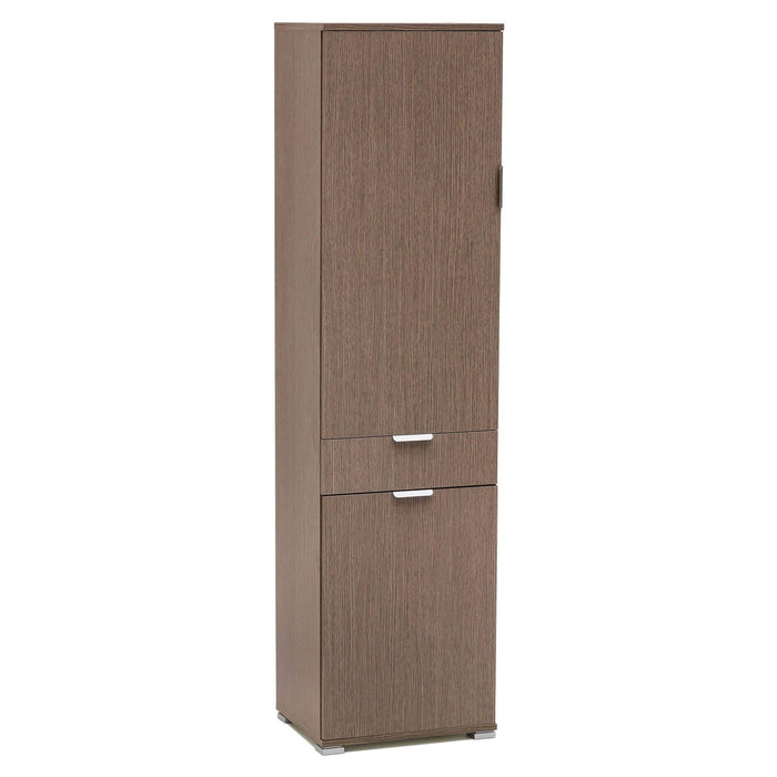 Armadio con 2 ante e un cassetto in Legno Composito cm 45x38x174 - GREIG Colore: Rovere grigio