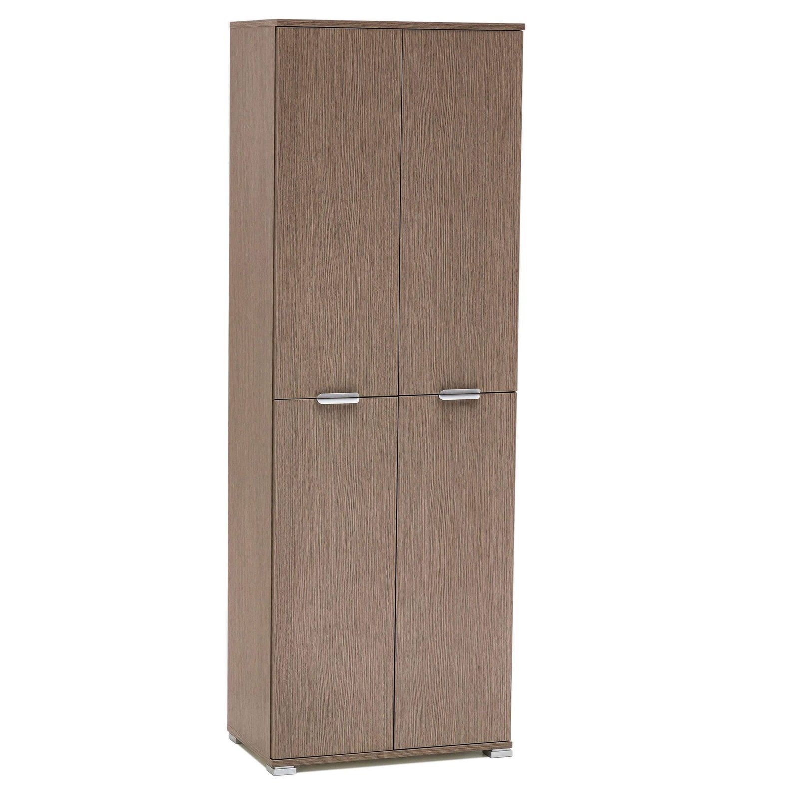 Armadio 4 ante in Legno Composito cm 60x38x174 - FLIP Colore: Rovere grigio