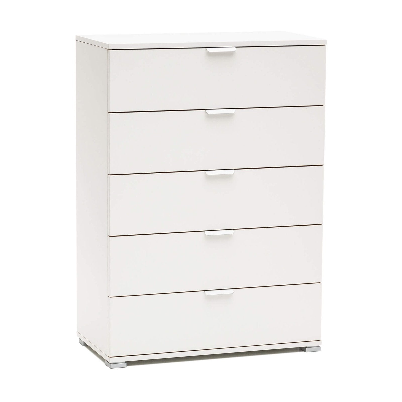 Cassettiera 5 cassetti in Legno Composito cm 75x38x103 - TONY Colore: Bianco