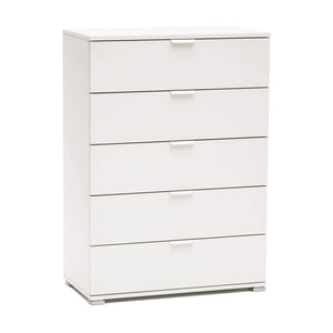 Cassettiera 5 cassetti in Legno Composito cm 75x38x103 - TONY Colore: Bianco