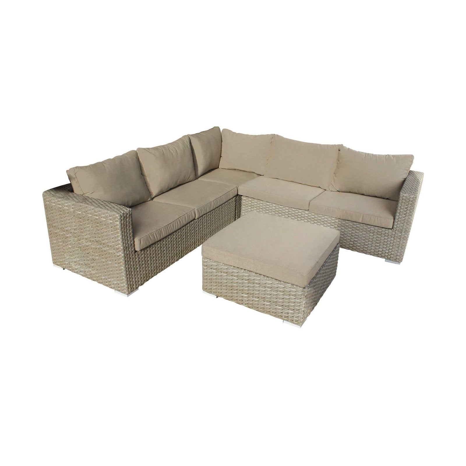 Salotto ad angolo da Giardino in Wicker Alluminio - WAT Colore: Marrone