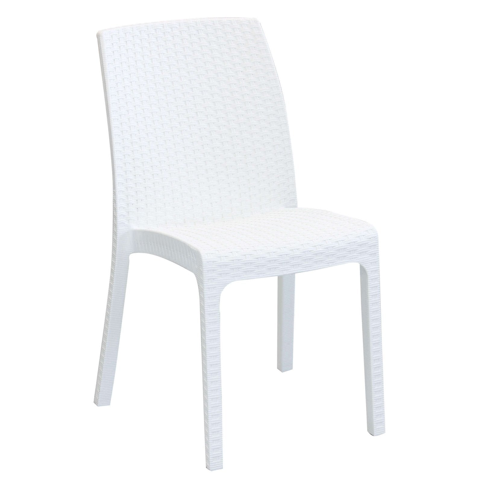 Sedia da Giardino Impilabile in Wicker cm 47x59x86 - VIRGINIA Colore: Bianco