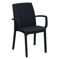 Poltrona da Giardino Impilabile in Wicker cm 57x59x86 - VIRGINIA Colore: Antracite