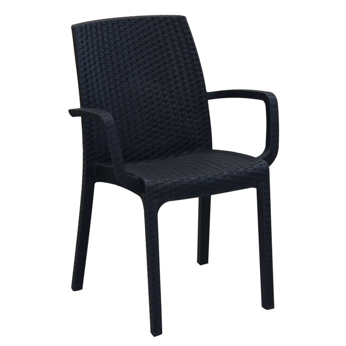 Poltrona da Giardino Impilabile in Wicker cm 57x59x86 - VIRGINIA Colore: Antracite