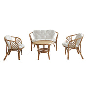 Salotto da Giardino 4 posti con Tavolino in Wicker - ECO Colore: Marrone chiaro