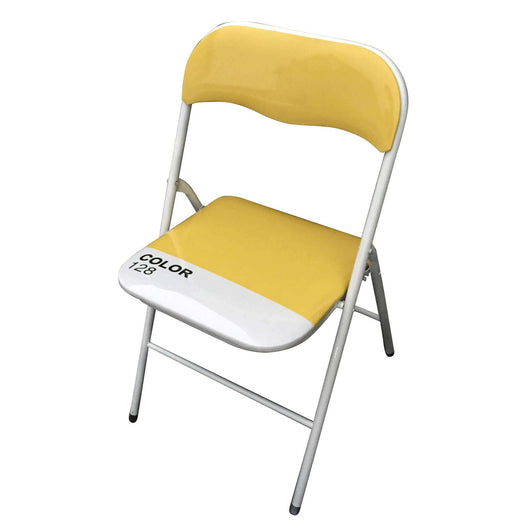Sedia Pieghevole Salvaspazio in Acciaio PVC cm 44x45x79 - SLIM Colore: Giallo
