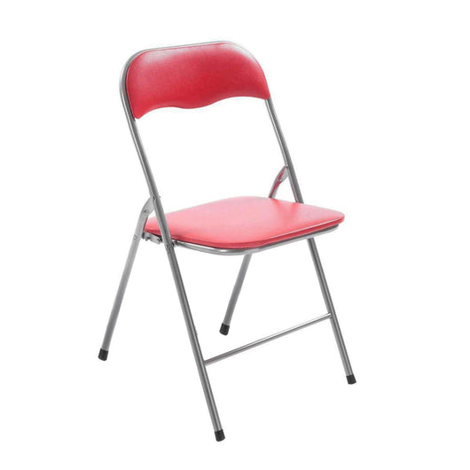 Sedia Pieghevole Salvaspazio in Acciaio PVC cm 44x45x79 - SLIM Colore: Rosso Corallo